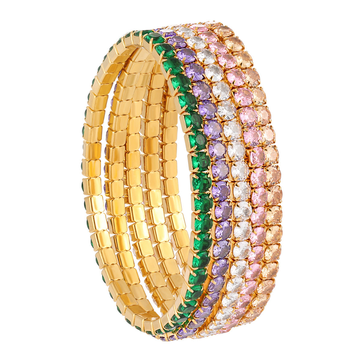 Women's Titanium Steel Zircon Full Diamond Elastic Wire Buckle Special Interest Bracelet