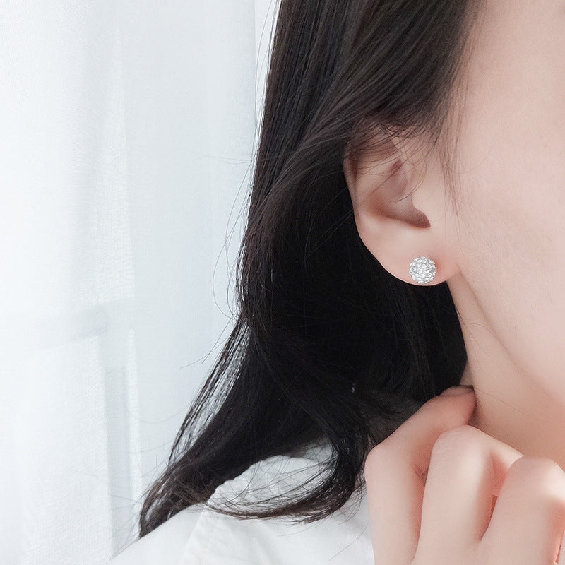 Women's Ball For Full Of Rhinestone Shiny Exquisite Korean Fashion Temperament Stud Earrings
