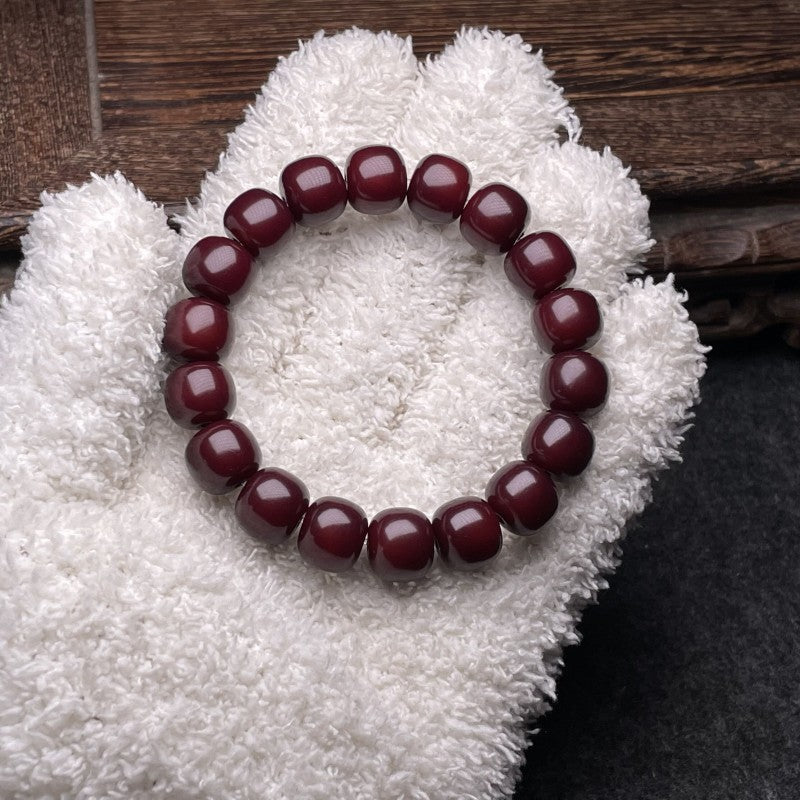 Women's & Men's Flowers Bodhi Pliable Temperament Hand Toy Charcoal Seed Crafts Single Bracelet