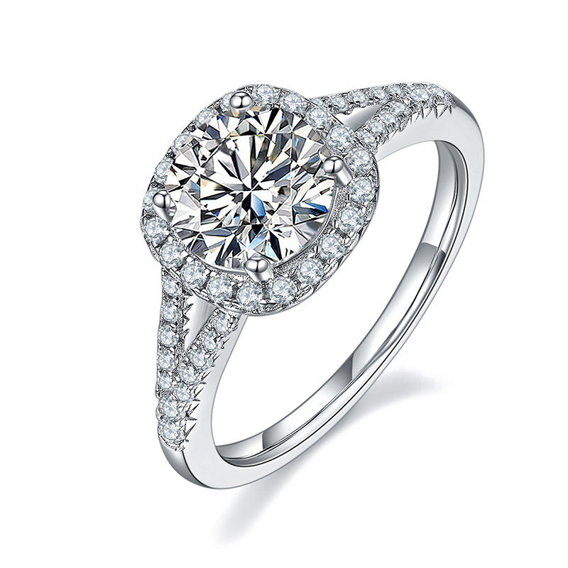 2 Karat Luxury Square Bag Female Full Diamond Four Claw Rings