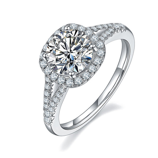 2 Karat Luxury Square Bag Female Full Diamond Four Claw Rings