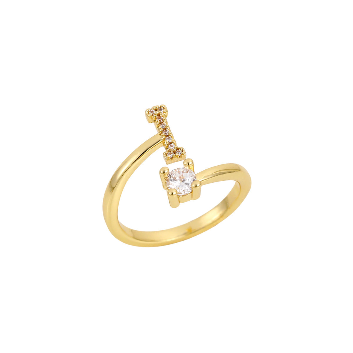Gold Letter Open Male Female Personality Rings
