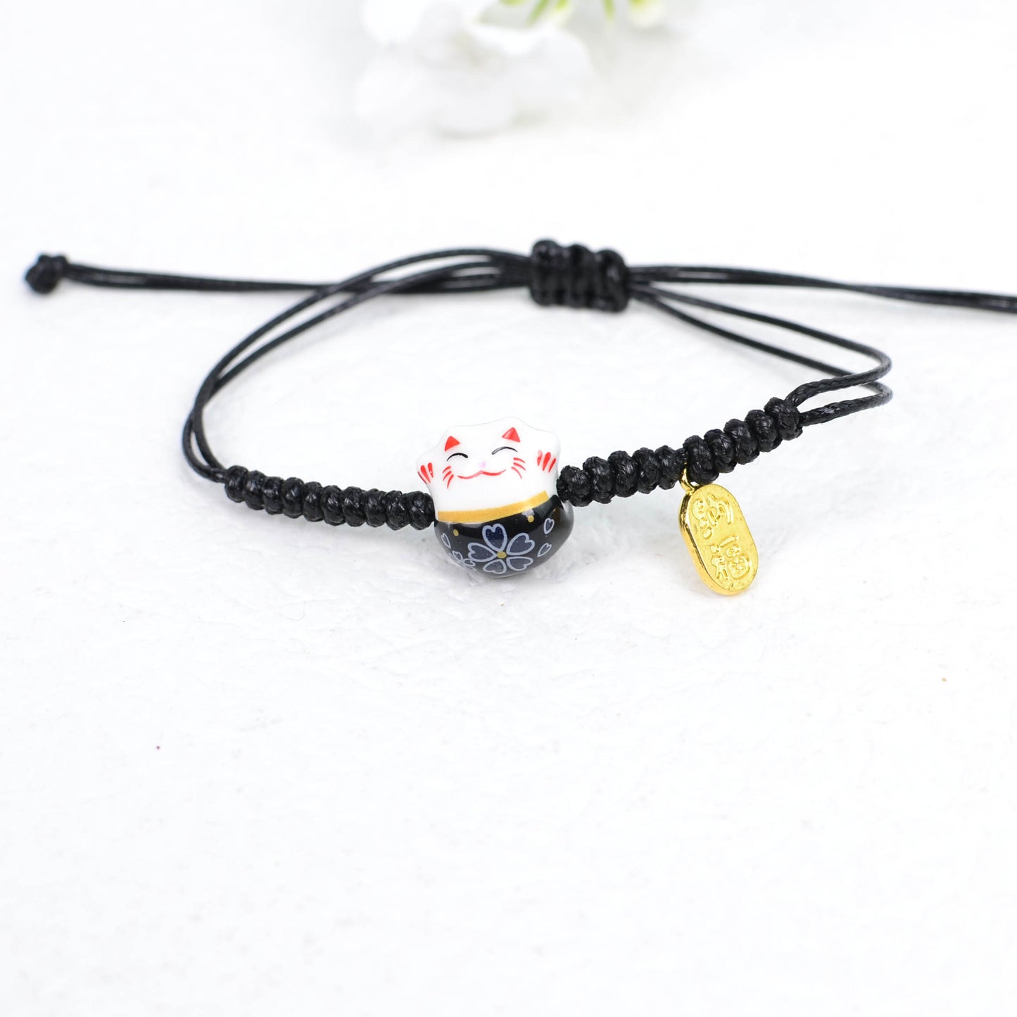 Lucky Cat Hand-woven Red Rope Alloy Bracelets