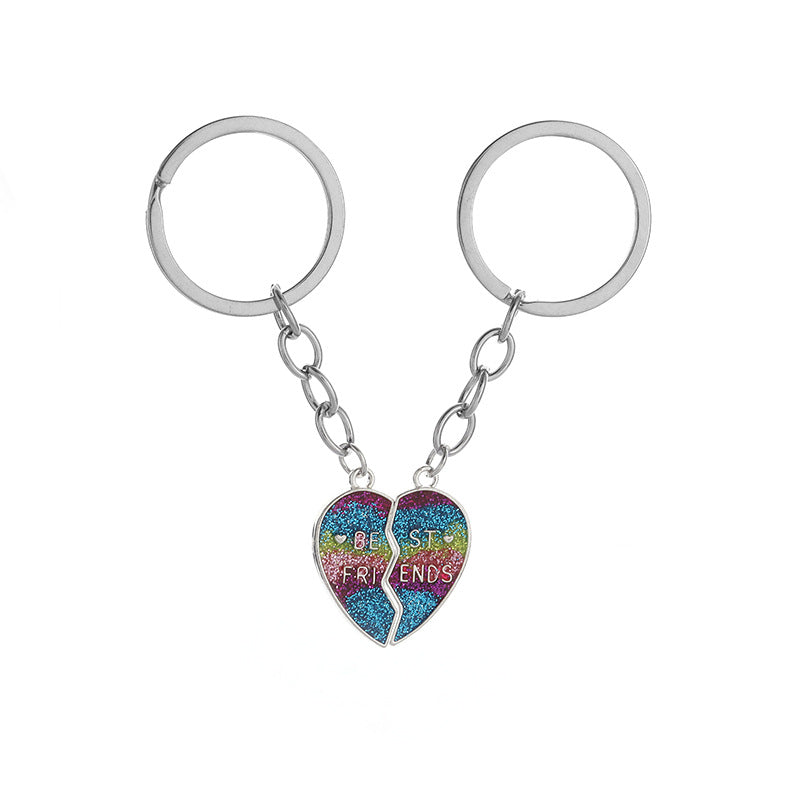 Children's Good Friend Colorful Oil Heart Magnetic Necklaces