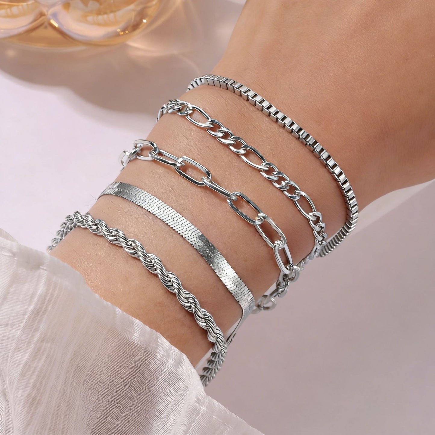 Charming Twist Glossy Irregular Punk Suit Bracelets