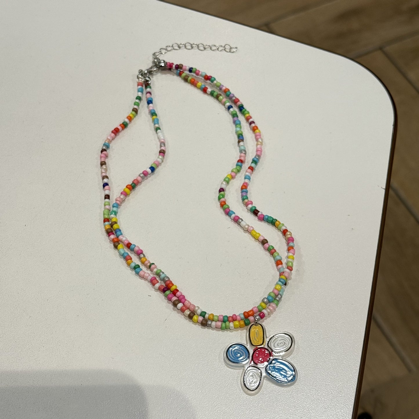 Women's Beaded Retro Cute Fashion Heart Clavicle Chain Flower Necklaces