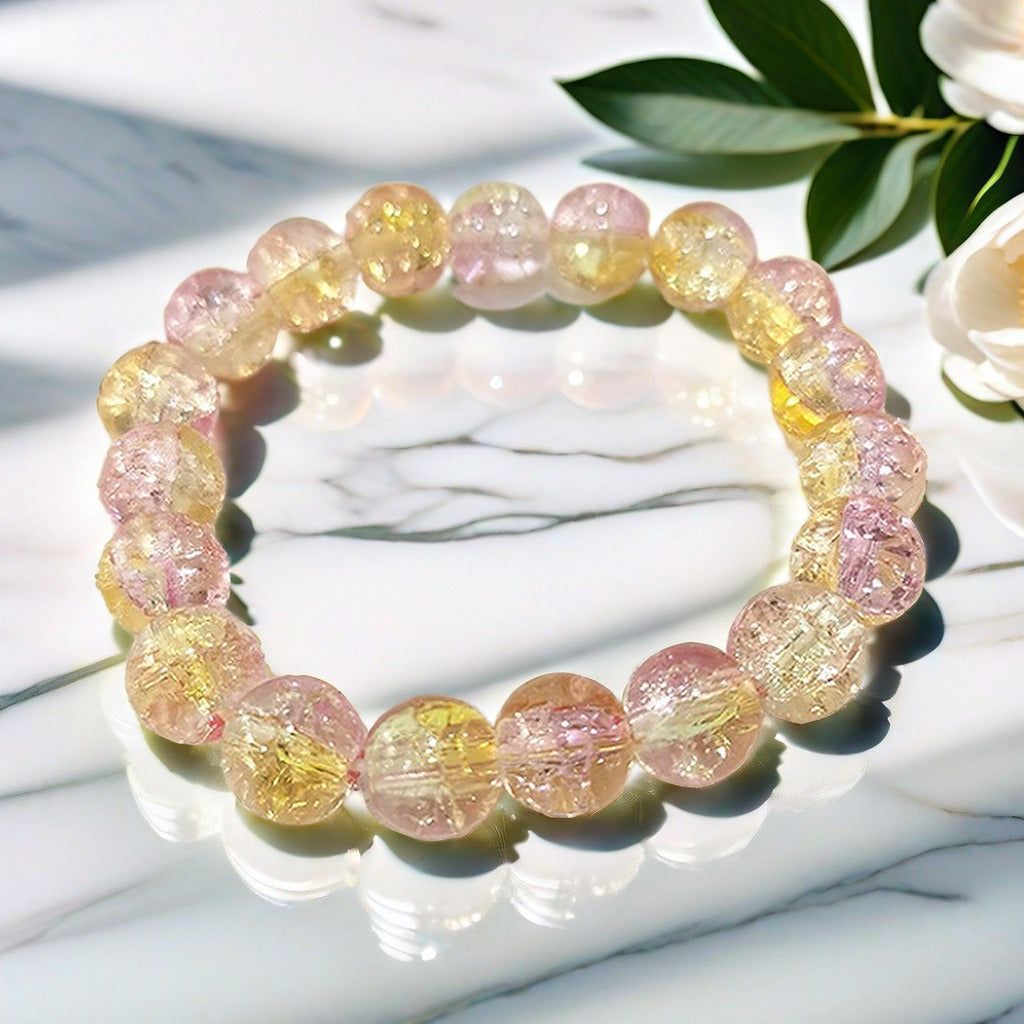 Purple Brushed Floral Beads Female Hand Toy Bracelet