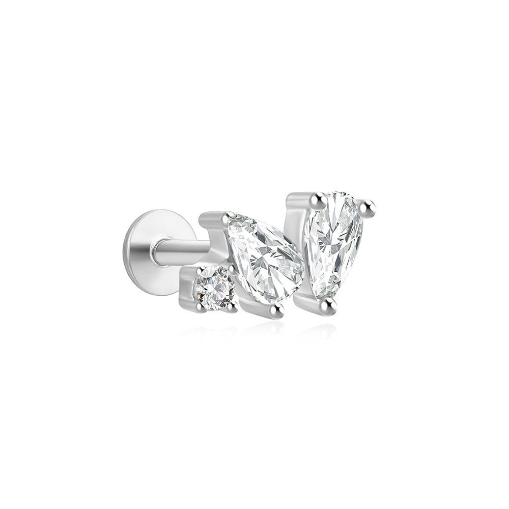Women's Stars Fashion Flat Head Piercing Thread Ear Earrings