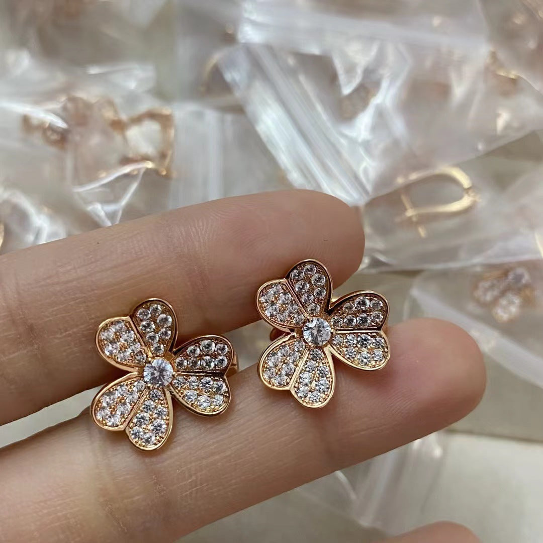 Gold Platinum Mini Small Sized Clover Necklaces