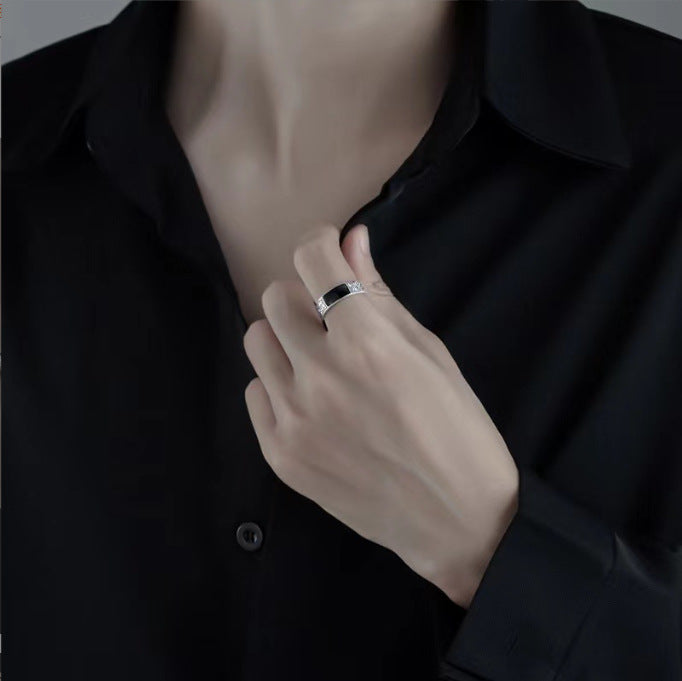 Men's Dragon Pattern Fashion High-grade Niche Open Rings