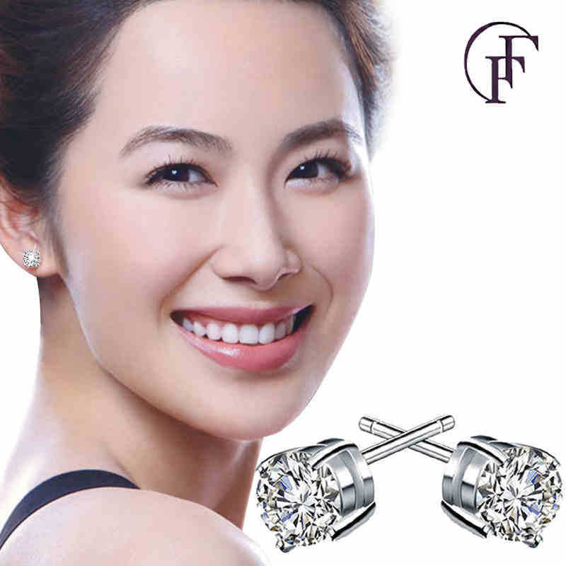 Women's Fashion Classic Round Zircon Diamond Earrings