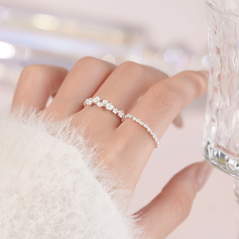 Gan Sier Big Little Flower Korean Rings