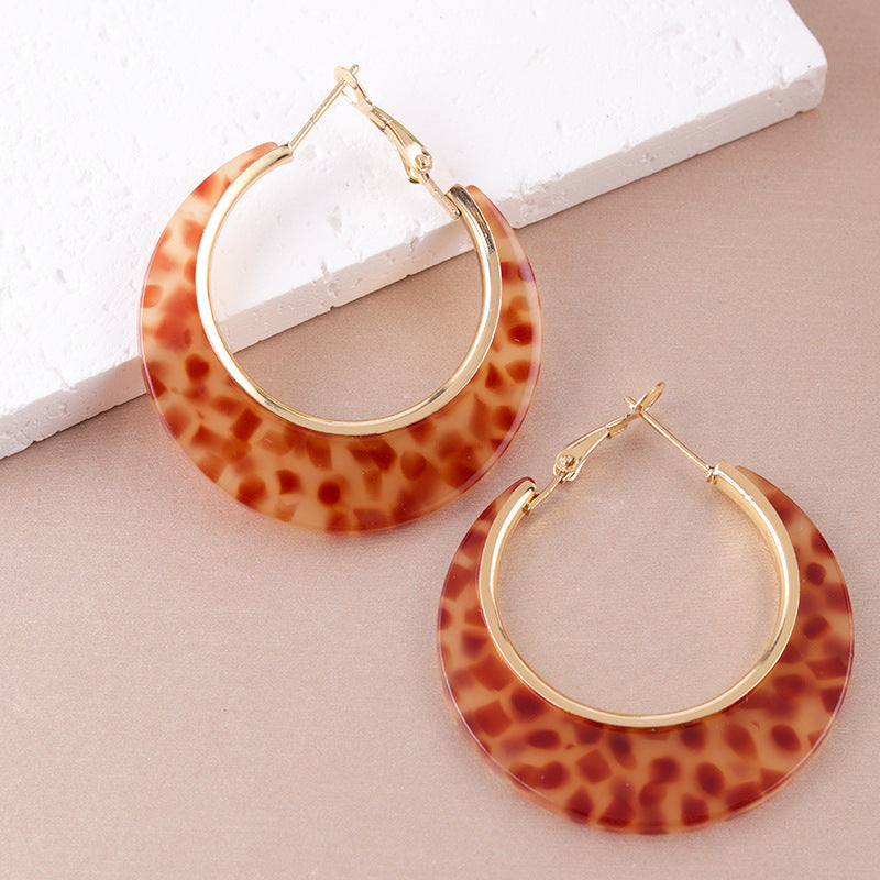 Women's Acrylic Acetate Plate Exaggerating Circle Minority Earrings