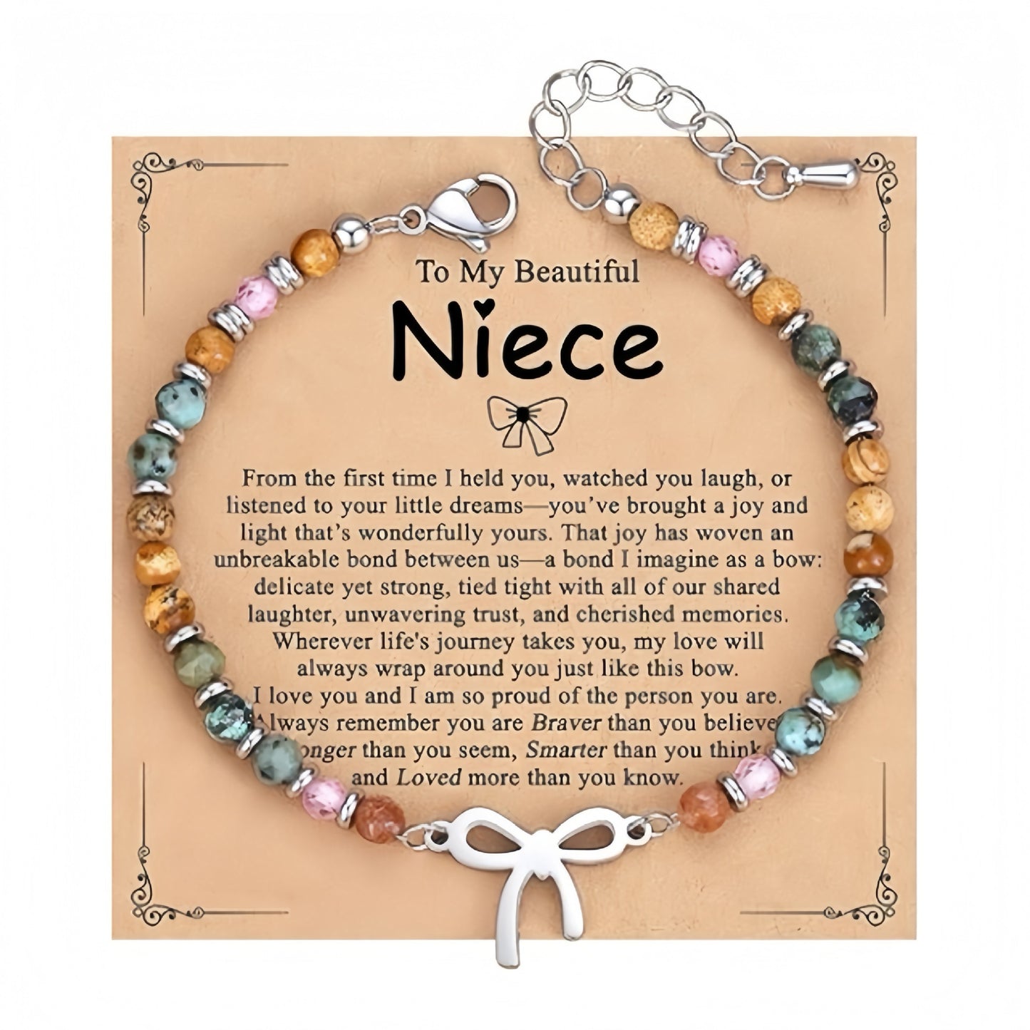 Bow Female Gift Adjustable Chain Cut Natural Pendants