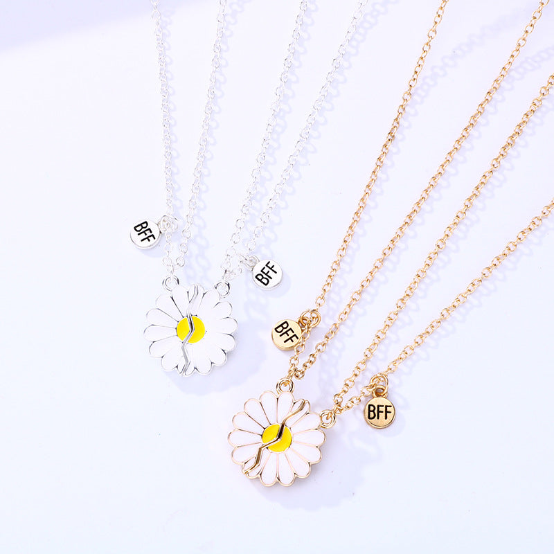 Children's Daisy Simple Flower Alloy Drop Oil Necklaces