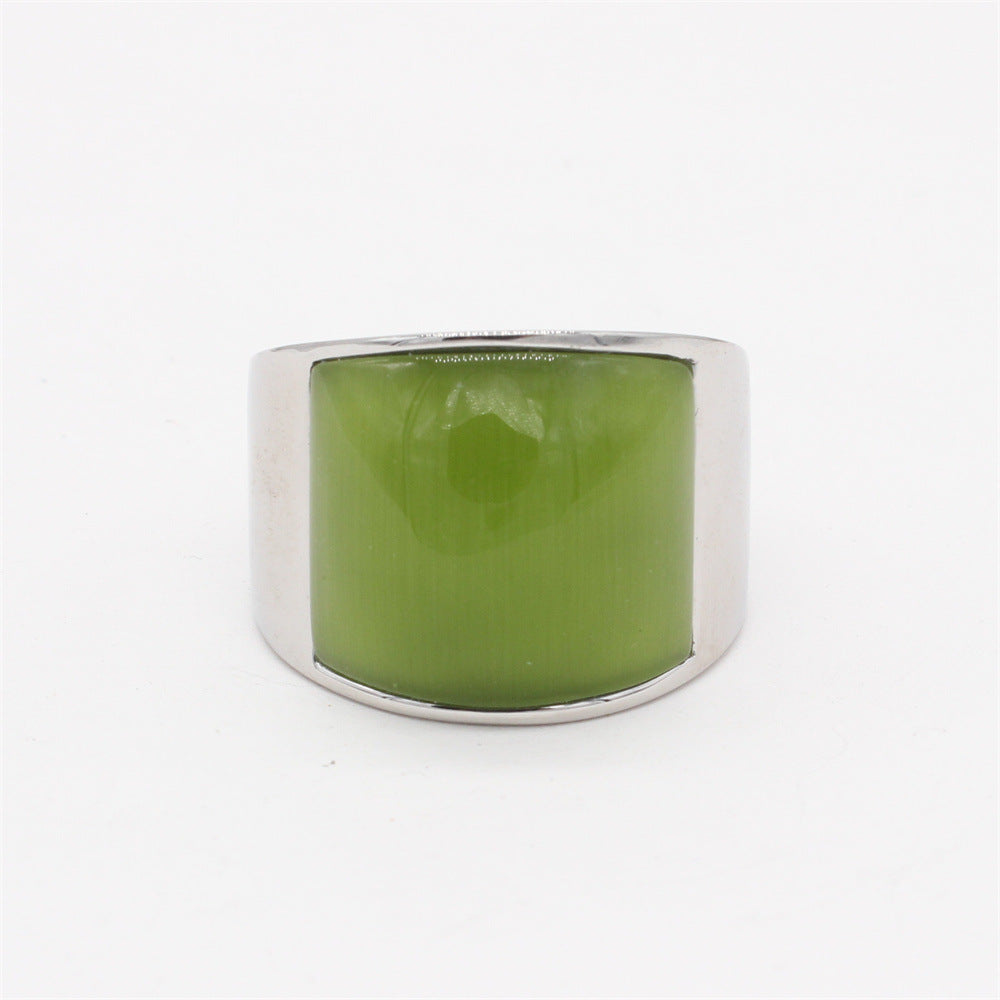 Women's & Men's Fashion Gem Titanium Steel Simple Rings