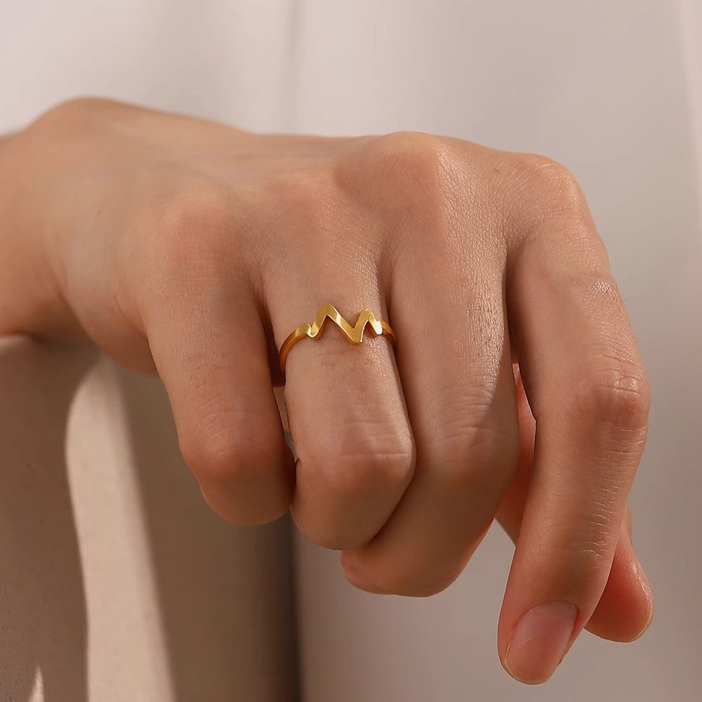 Ecg Female Niche Design Titanium Steel Ring