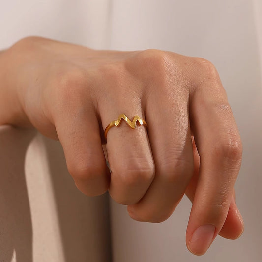 Ecg Female Niche Design Titanium Steel Ring
