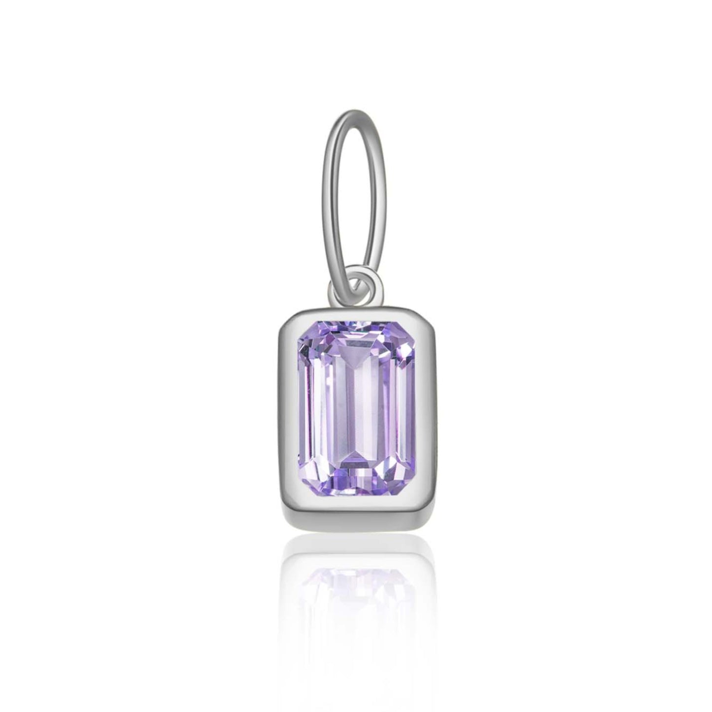 Women's Birthstone Sterling Sier Parts Square Zircon Pendants