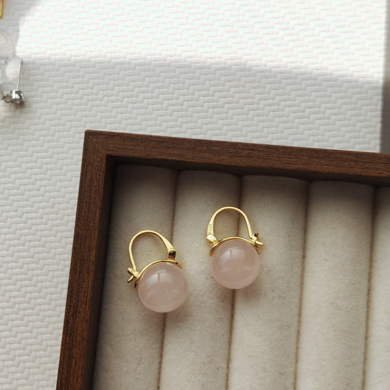 Amethyst Pink Crystal White Sier High Heels Daily Earrings