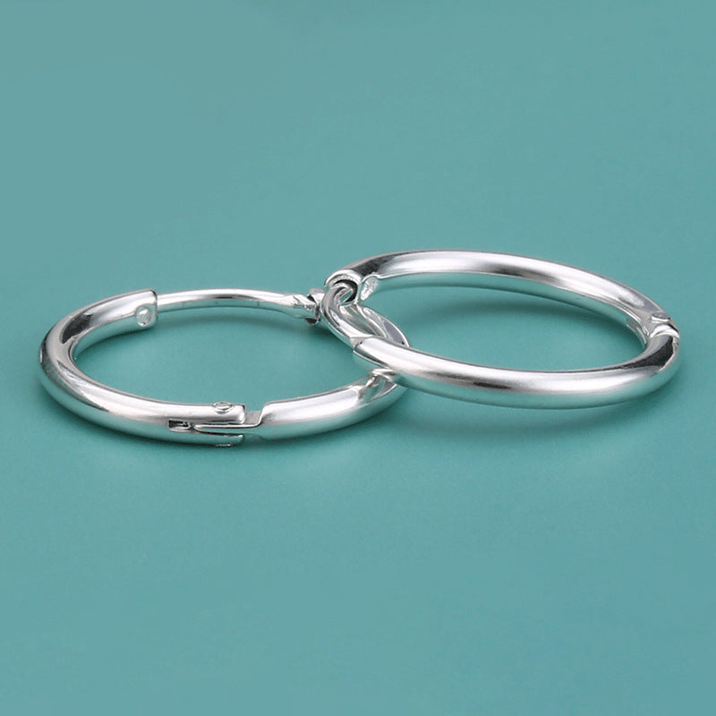 Sier Titanium Steel Coil Unisex Simple Hip Hop Fashion Earrings