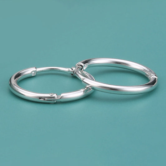 Sier Titanium Steel Coil Unisex Simple Hip Hop Fashion Earrings