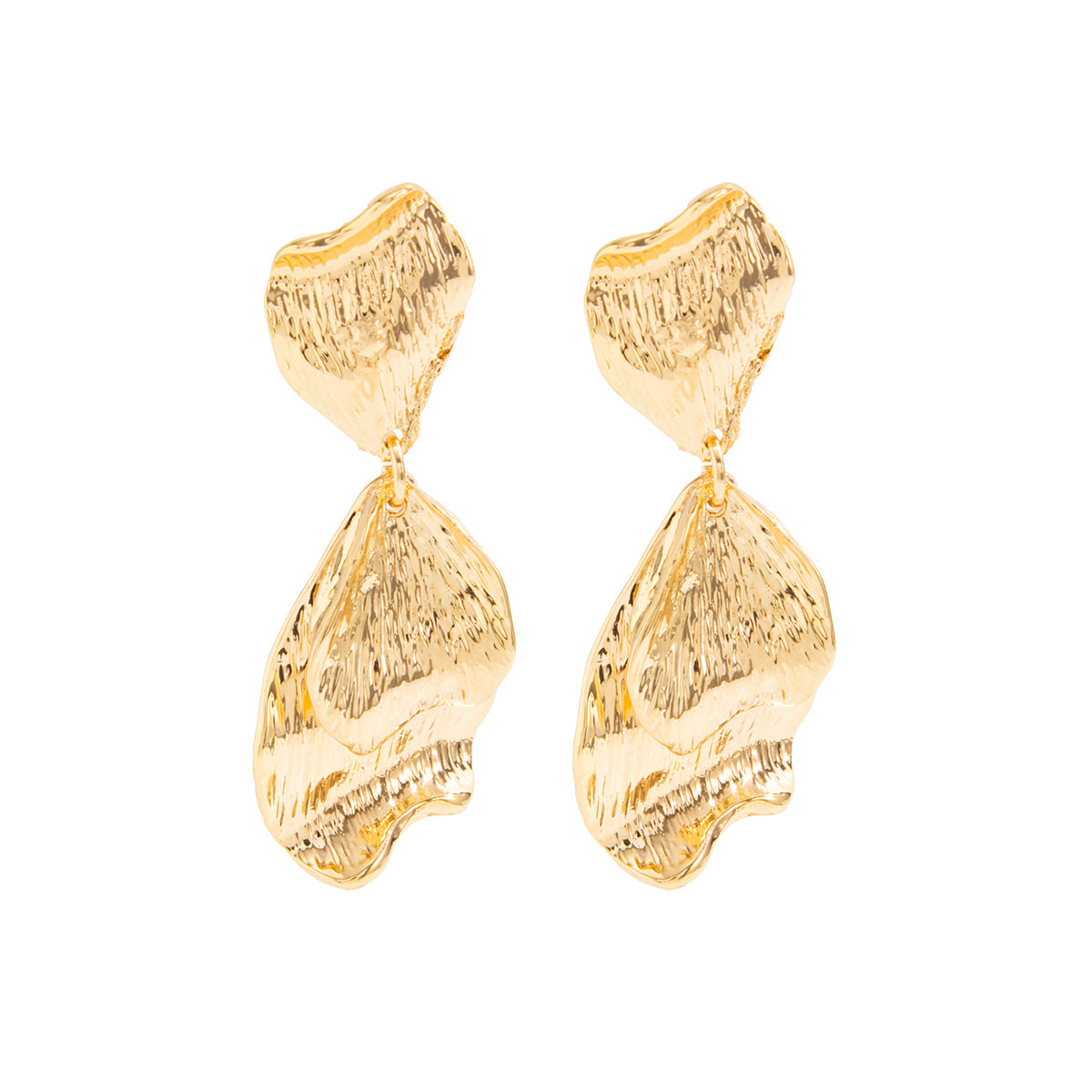 Fashion Sweet Style Three-dimensional Flower Elegant Metal Pleated Rings