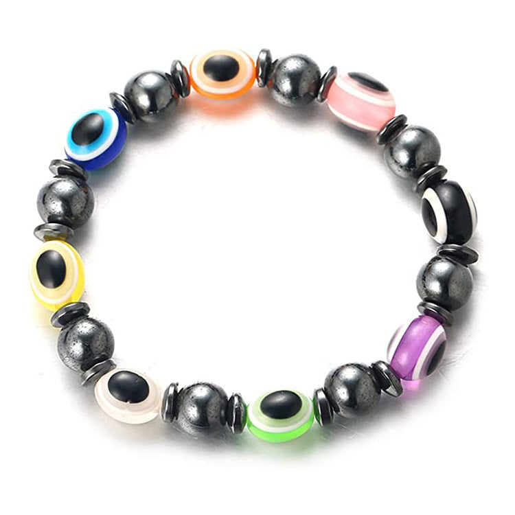 Haematite Eye Gift For Ladies Hematite Spacer String Beads Stretch Bracelet