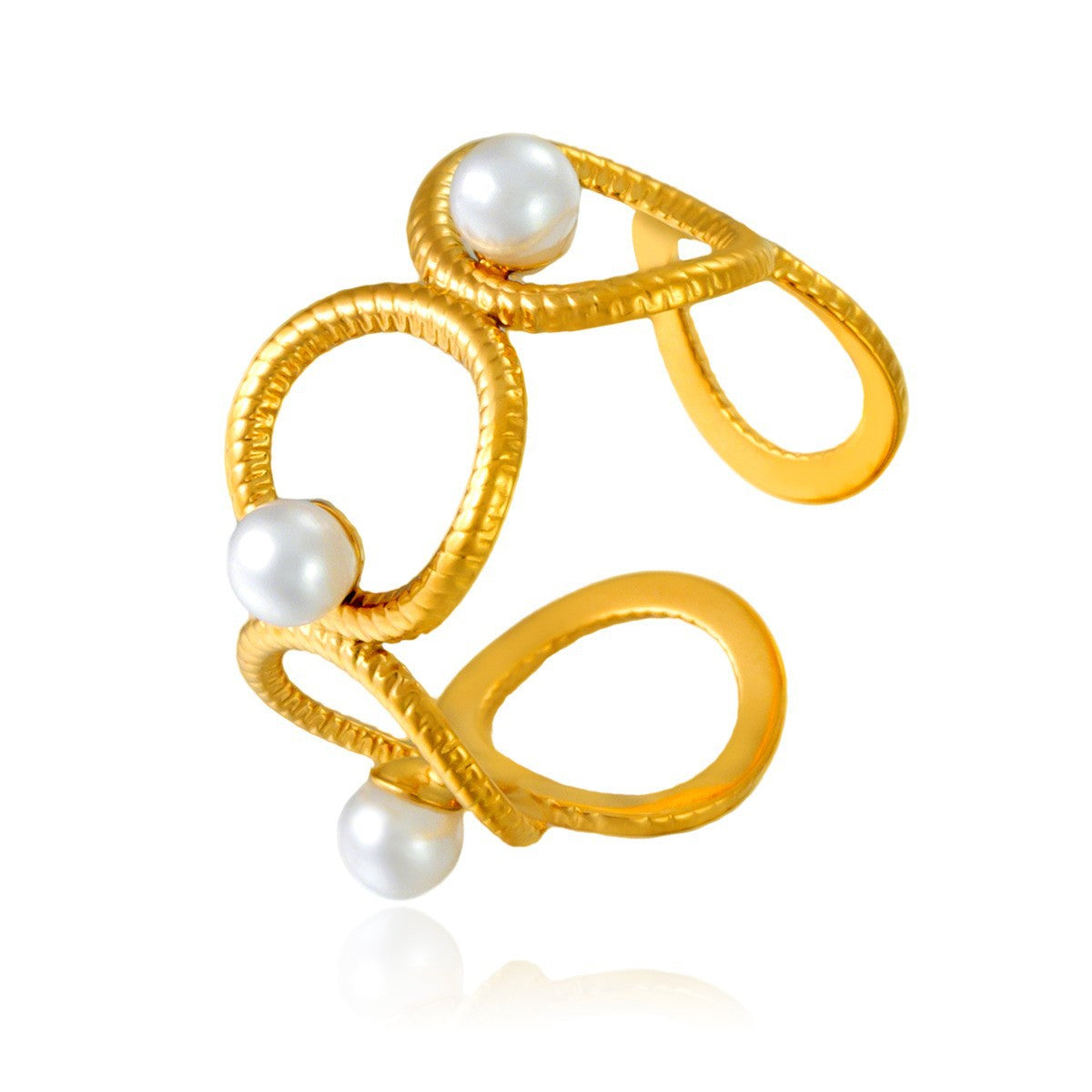 Stainless Steel Irregular Line Love Heart-shaped High-grade Ring