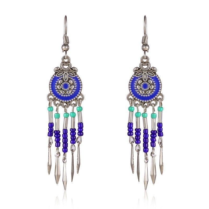 Ethnic Style Long Fringe Exotic Holiday Trip Earrings