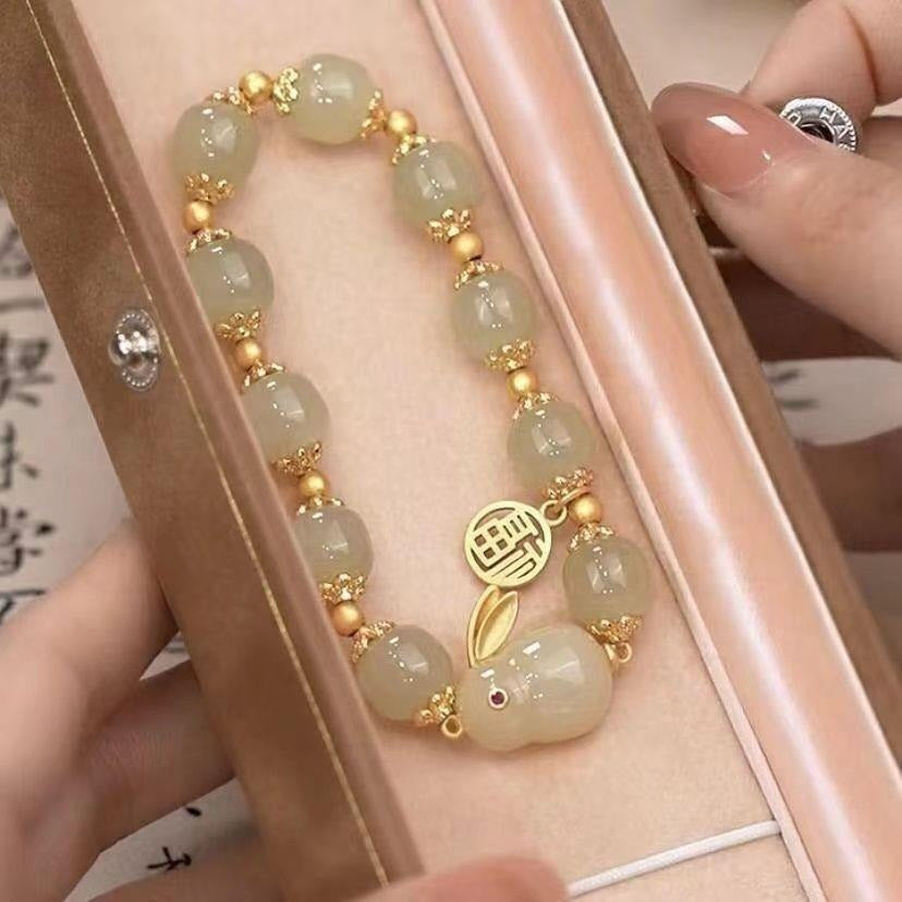 Women's Jade Rabbit Blessing Card For Design Good-looking Girlfriends Bracelets