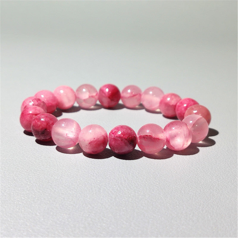 Little Female Persian Jade Round Beads Finger Twist Bracelet
