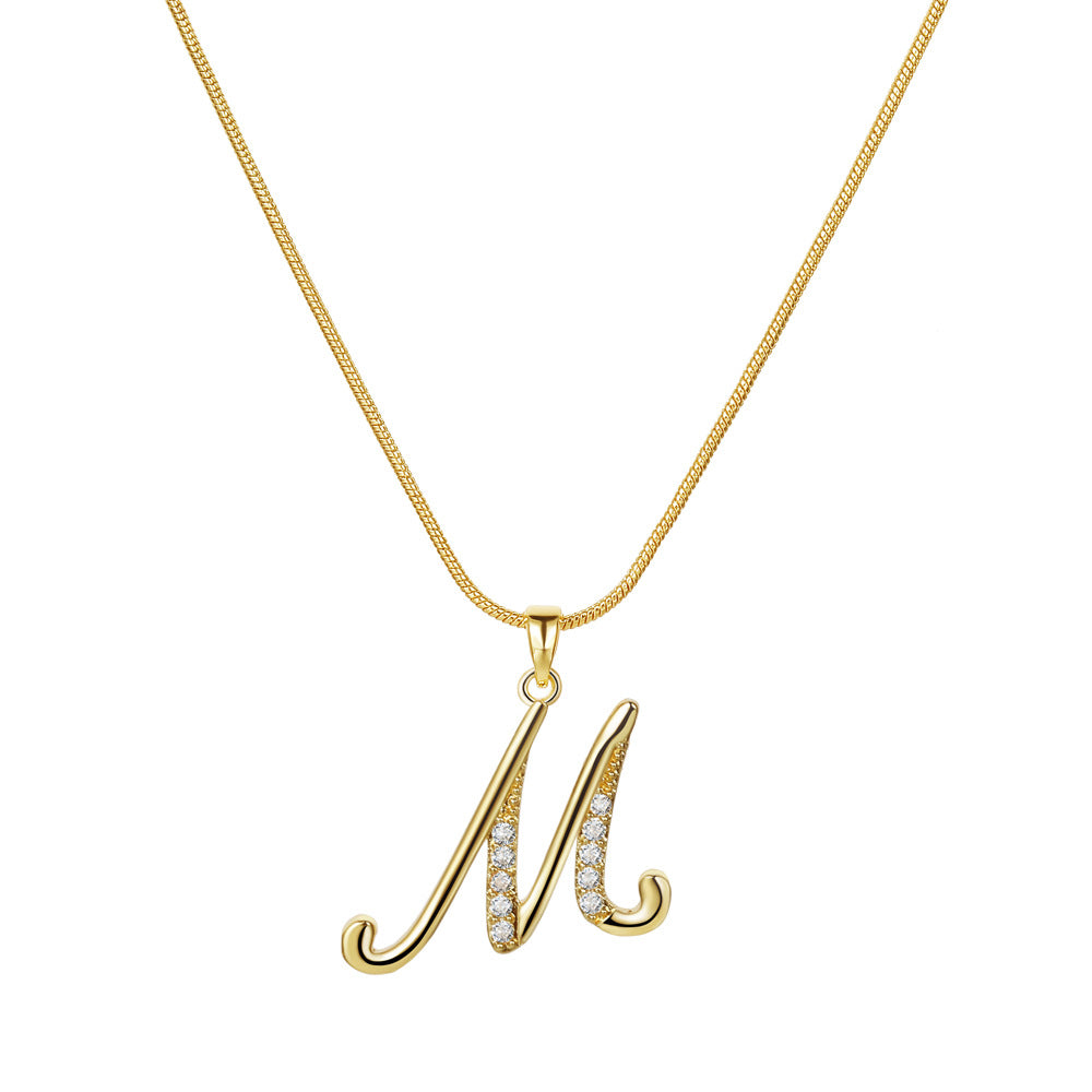 Simple Copper Inlaid Zircon Snake Chain Gold Advanced Necklaces