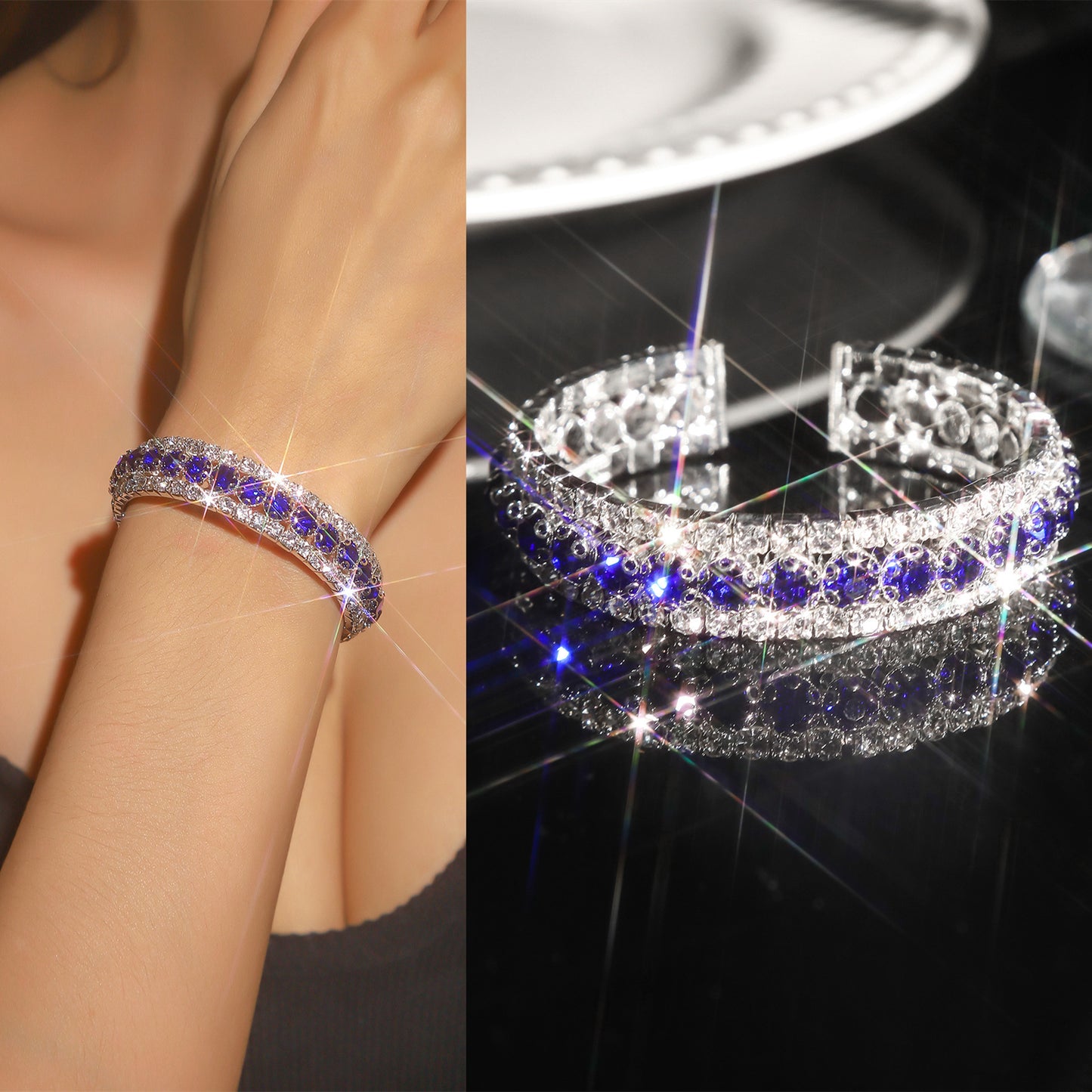 Fashion Rhinestone Female Bride Full Diamond Wedding Bracelets