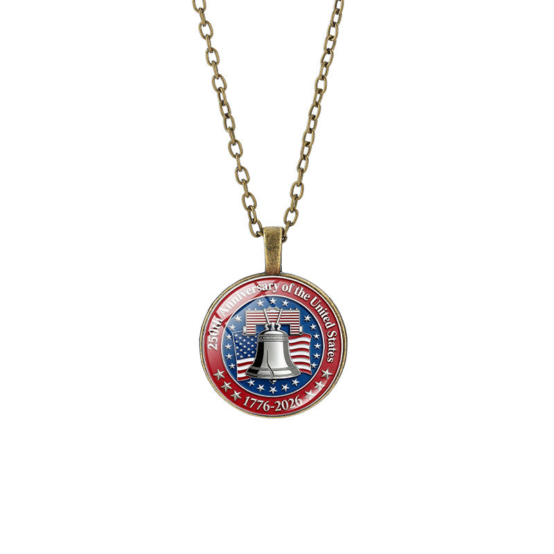 Popular Weekly Commemorative Liberty Bell National Flag Totem Necklaces