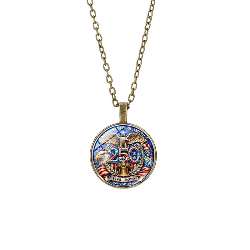 Popular Weekly Commemorative Liberty Bell National Flag Totem Necklaces