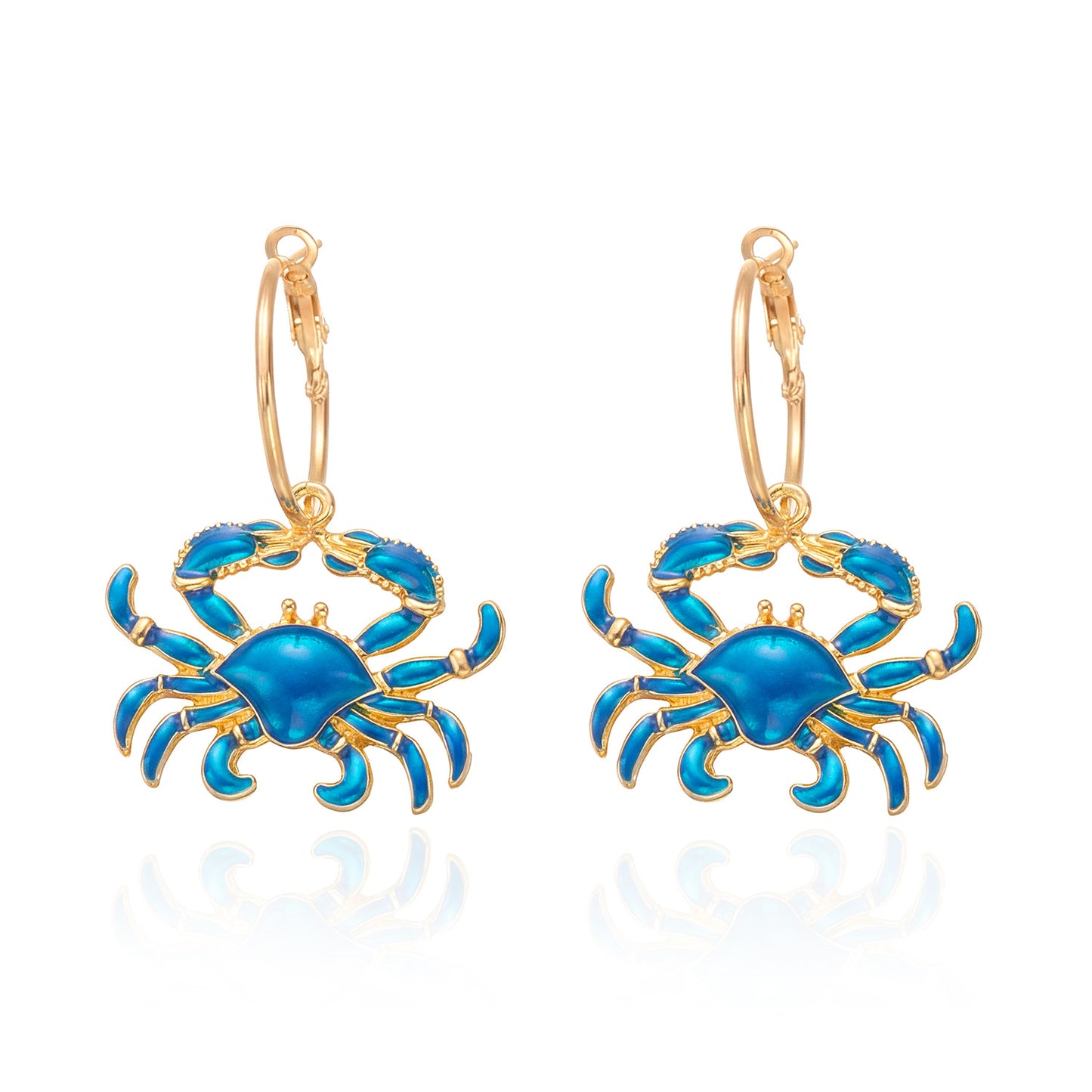Women's Crab Lobster Design Eardrops Suitable For Rings