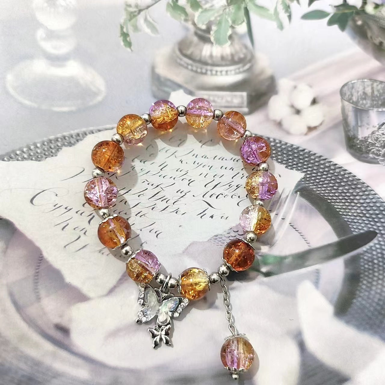 Cherry Blossom Glaze Female Design High Sense Bracelet
