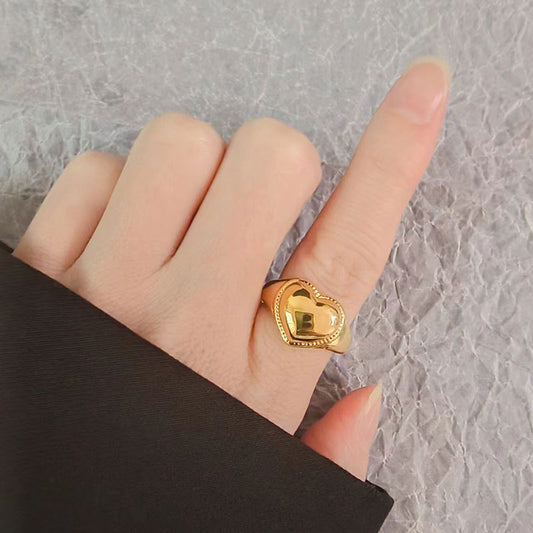 Fashion Love Heart-shaped Female Trend Niche Rings