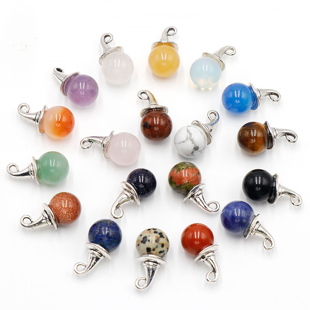 Natural Crystal Agate Magic Christmas Hat Pendants