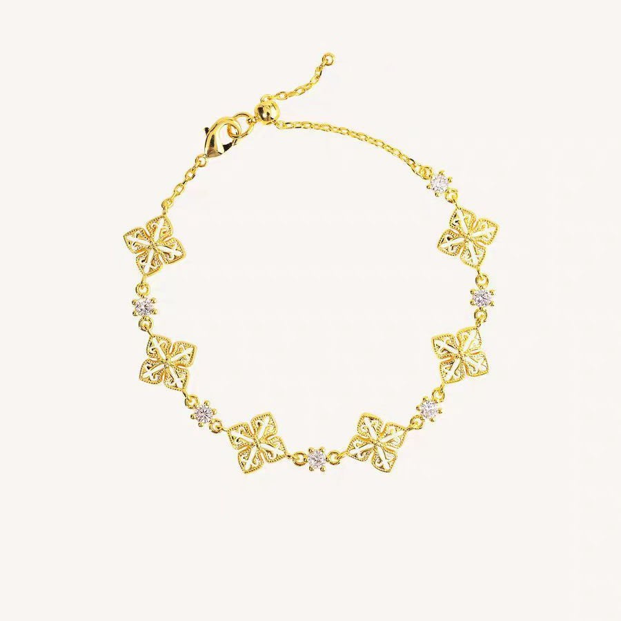 Beautiful Light Luxury High-grade Full Diamond Flash Trendy Temperamental Minority Bracelets