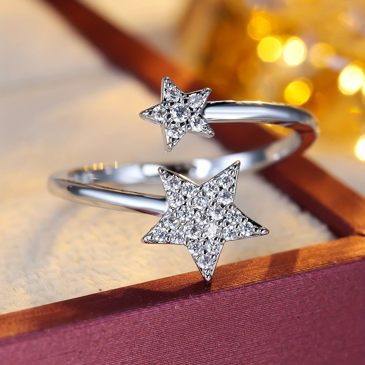 Trendy Fashion Joker Meteor Star Zircon Personality High Sense Asterism Rings