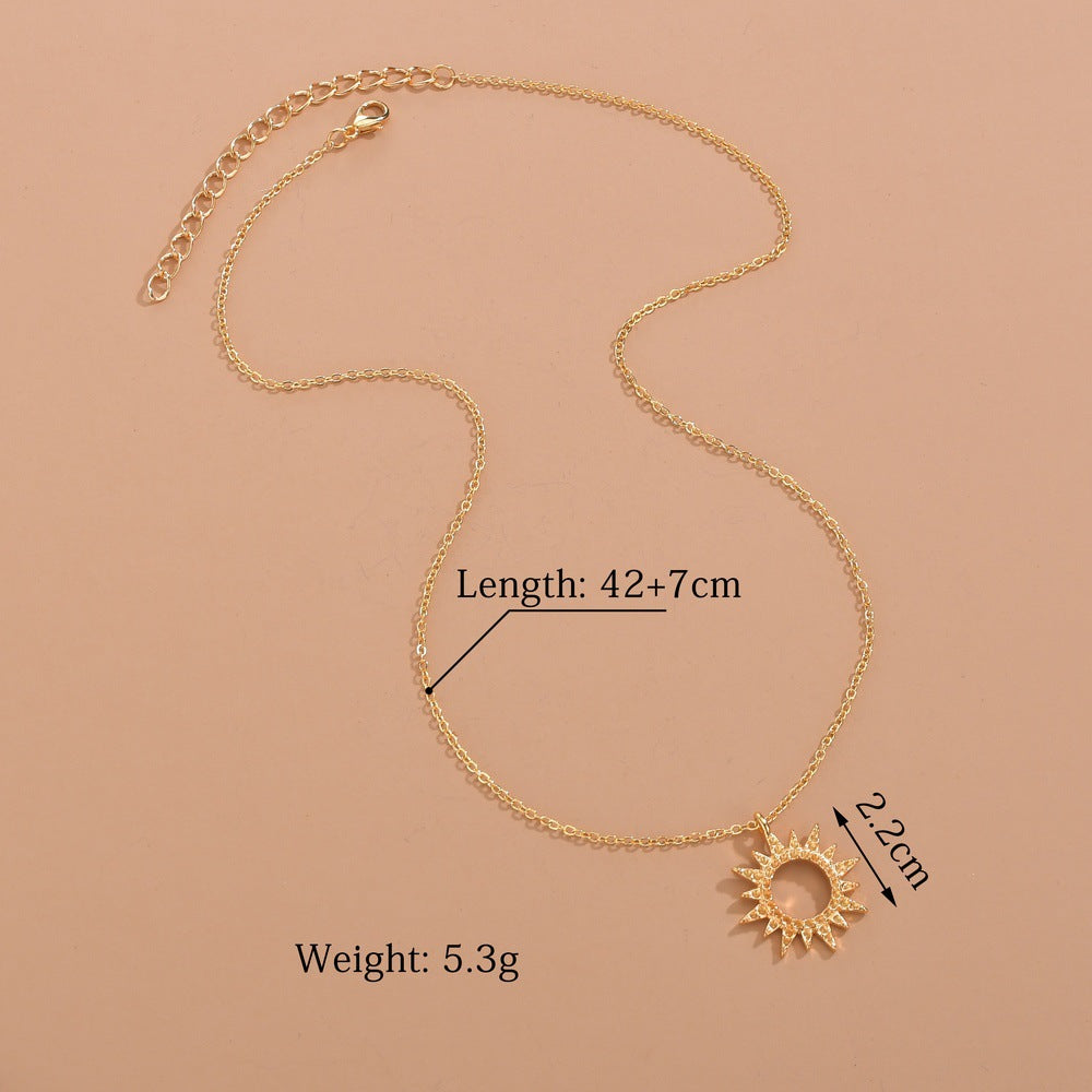 Women's Fashion Alloy For Vintage Sunflower Clavicle Necklaces