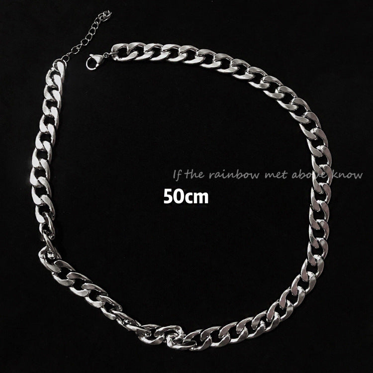 Women's & Men's Titanium Steel Thick Chain Hip Hop Disco Cuban For Trendy Necklace