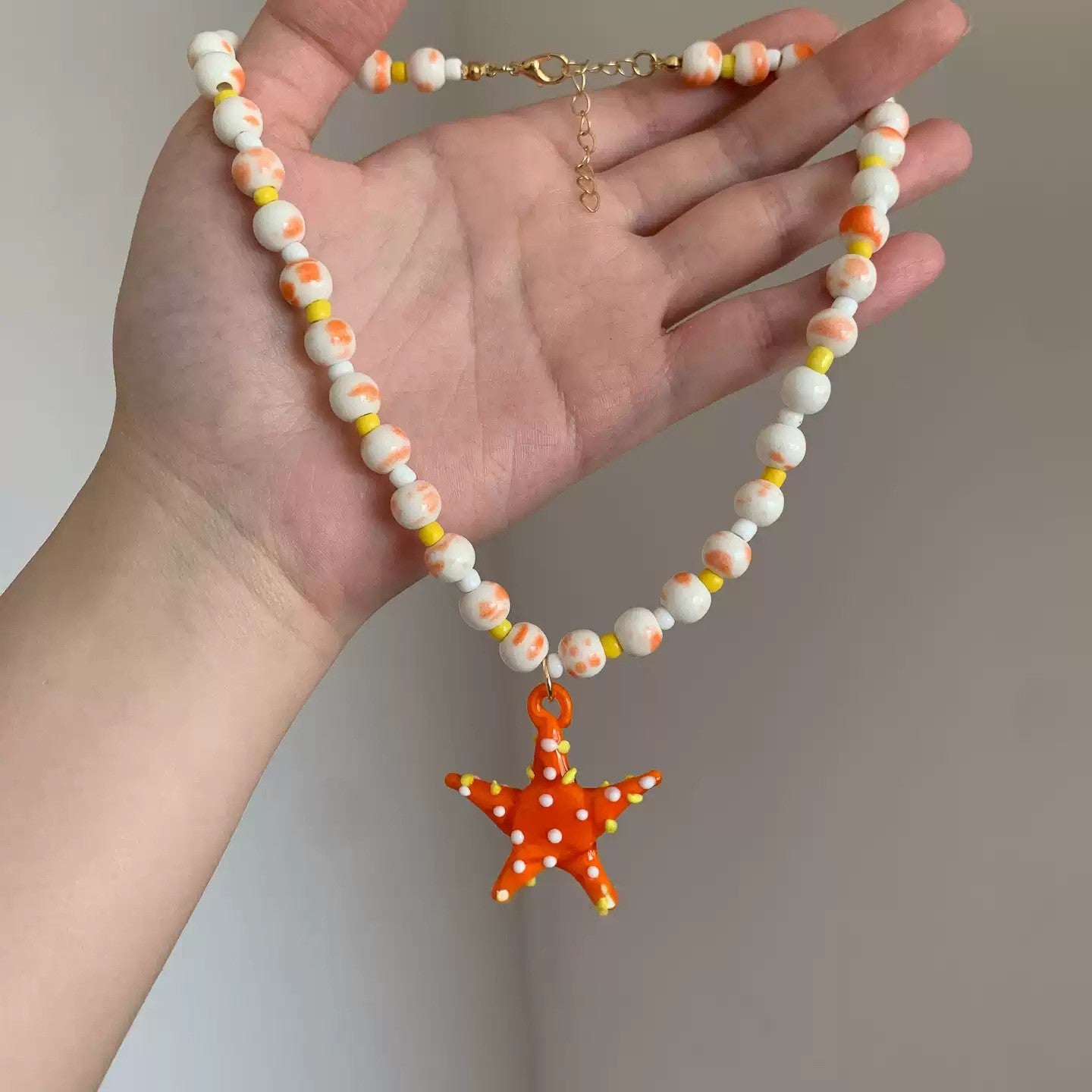 Women's Color Shell Starfish Beaded For Beach Vacation Niche Design Sweet Necklace