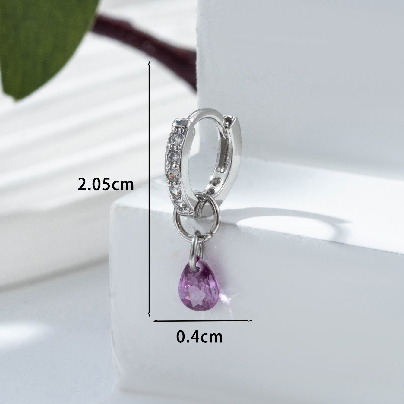 High-grade Zircon Sweet Style Colored Loving Earrings