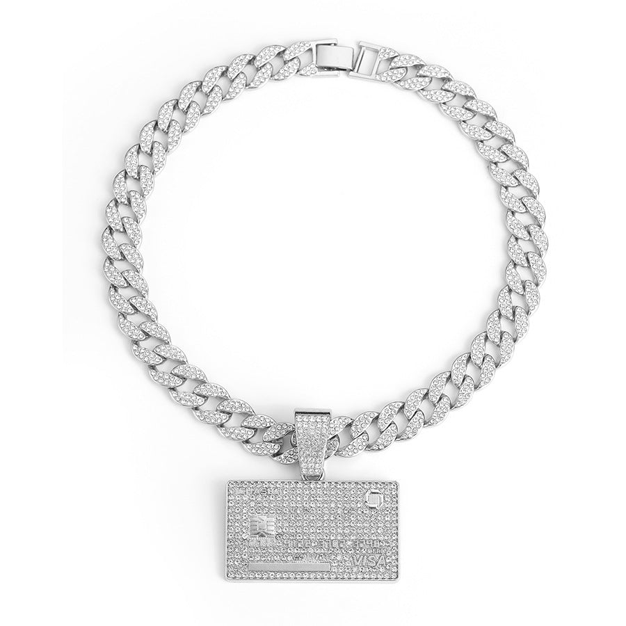 Hip Hop Cool Full Diamond Bank Card Street Necklace