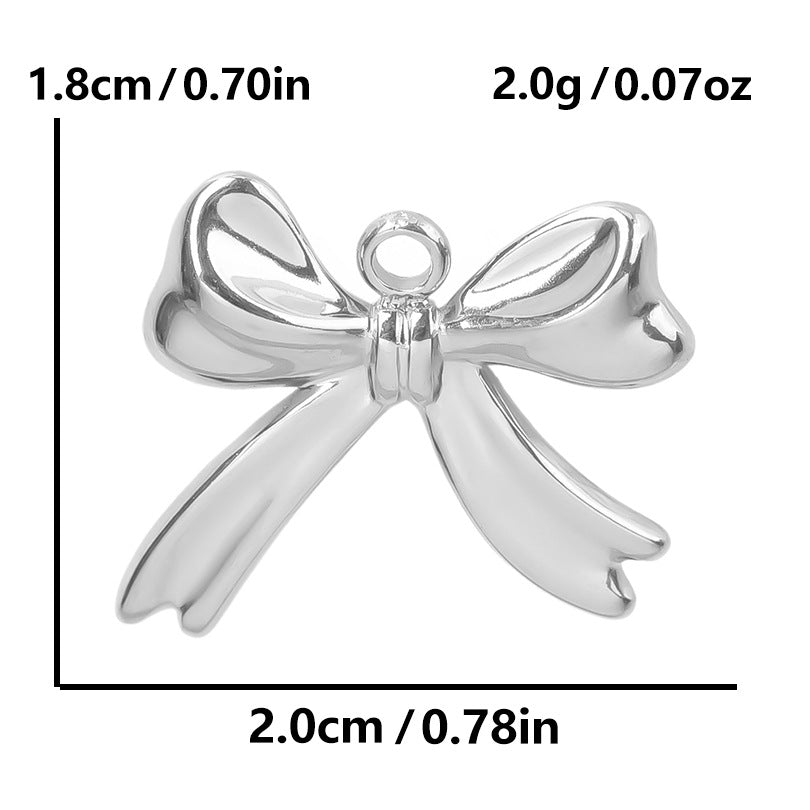 Stainless Steel Golden Bow Fashion Ornaments Pendants