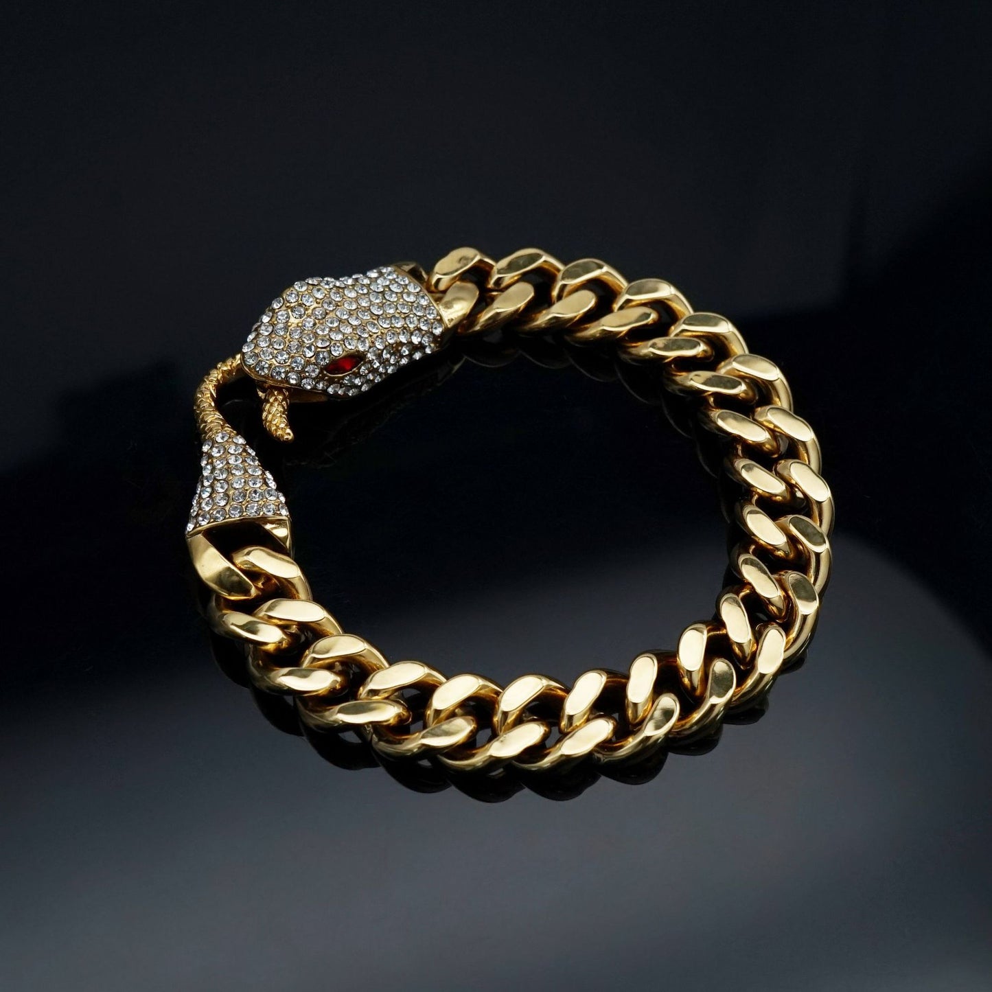 Fashion Stainless Steel Electroplated Red Eye Bracelets