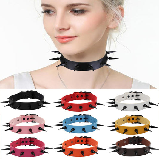 Exaggerated Spike Black Nail Collar Nightclub Punk Rivet Clavicle Necklaces